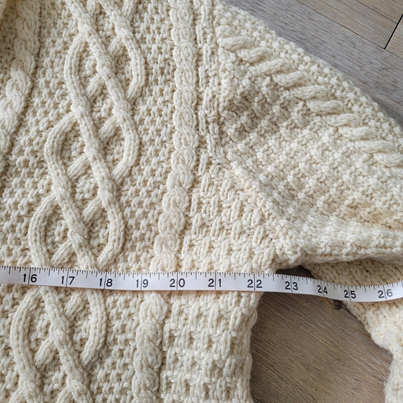 Paul James England Wool Handmade Chunky Button Down Collared Fisherman Sweater - Picture 12 of 15